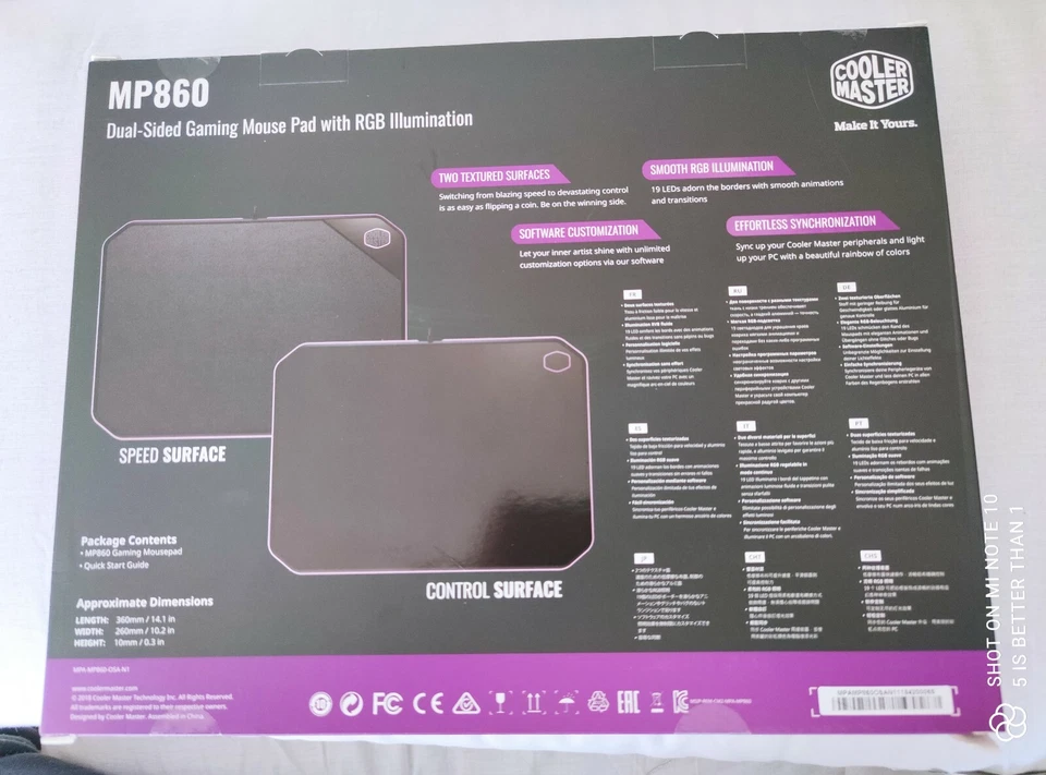 Cooler Master MP860 Nero Tappetino per mouse per gioco da computer - Immagine 2 di 3