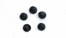 FIVE 3mm Round Custom Faceted Black Onyx Cab Cabochon Gem Stone Gemstone EBS1660