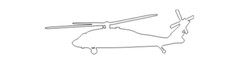 4" us military aircraft silhouette sikorsky uh-60 blackhawk white decal usa made