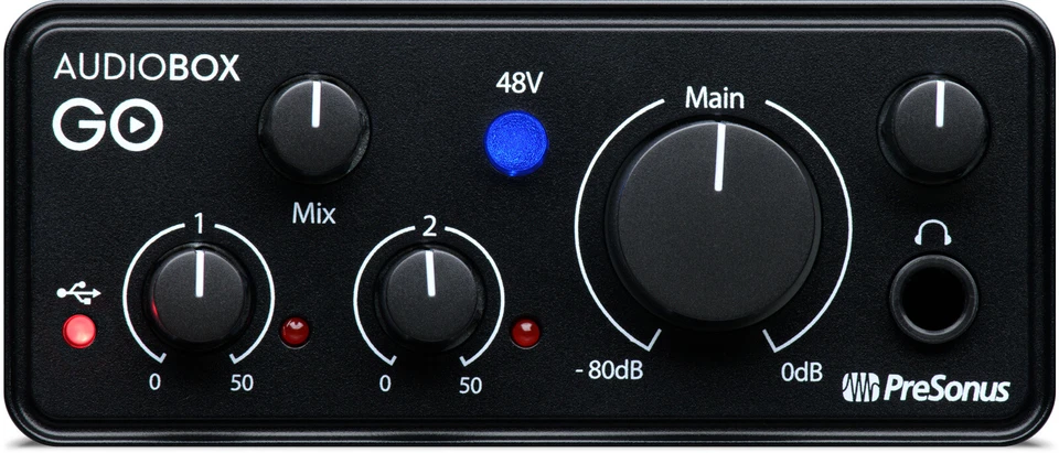 Presonus AudioBox GO 2x2 USB-C Bus Power Audio Recording Interface + Studio Mic - Image 2 of 4