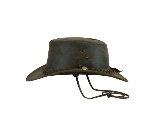 Crazy Horse Cowboy Hat Western Australian Suede Leather Outback Bush Hat3 - 第 1/9 張圖片