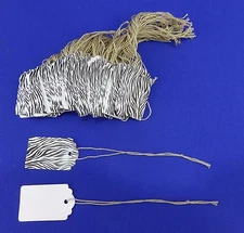 500 Zebra Skin Designer Print Scalloped Merchandise Strung Price Tags