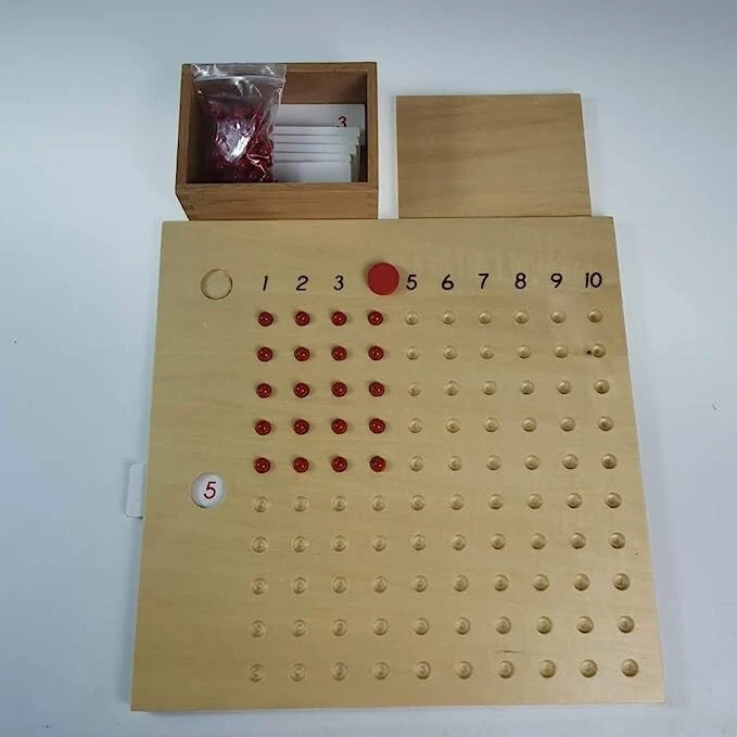 Wooden Montessori multiplication board game - Image 3 of 3