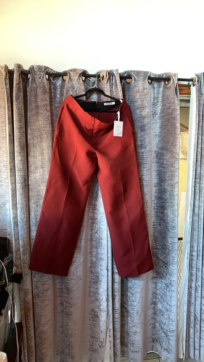 Christian Dior PARIS CROPPED Red Pants Wool and Silk NEW