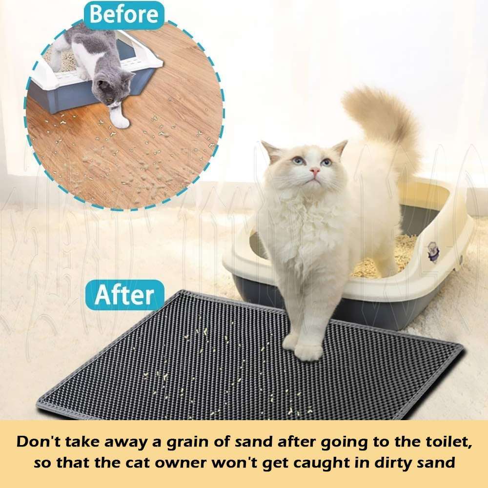 Double Layer Cat Litter Mat Waterproof Trapper Foldable Pad Pet Rug