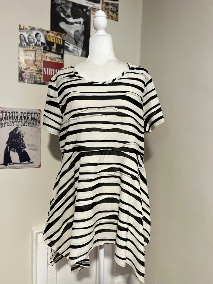 Pañuelo a rayas Grace Elements Lagenlook dobladillo elegante XL Foto 3 de 4