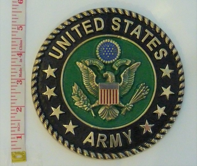 US ARMY Brass Only Solid Brass Emblem 5 5/8" Insignia Military eBay