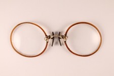 Vintage Pince Nez Celluloid Glasses 12k gold filled with case