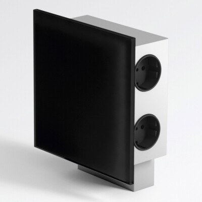 WIPO Power Quad G Steckdosenelement 3 x Schuko 1XUSB-A + 1XUSB-C  Glas schwarz