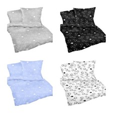 2-tlg Seersucker Bettwäsche 135x200 Lämmer Schafe Schwarz Grau Weiss Blau Sommer