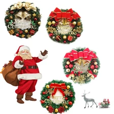 Christmas Creative Door Wreath Wall Hanging Window Artificial Garland Decor