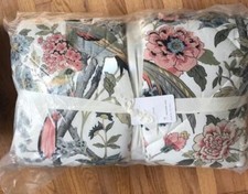 Pottery Barn Bloom Floral Comforter Mauve Blue Queen 2 Standard Sham Arboreal  