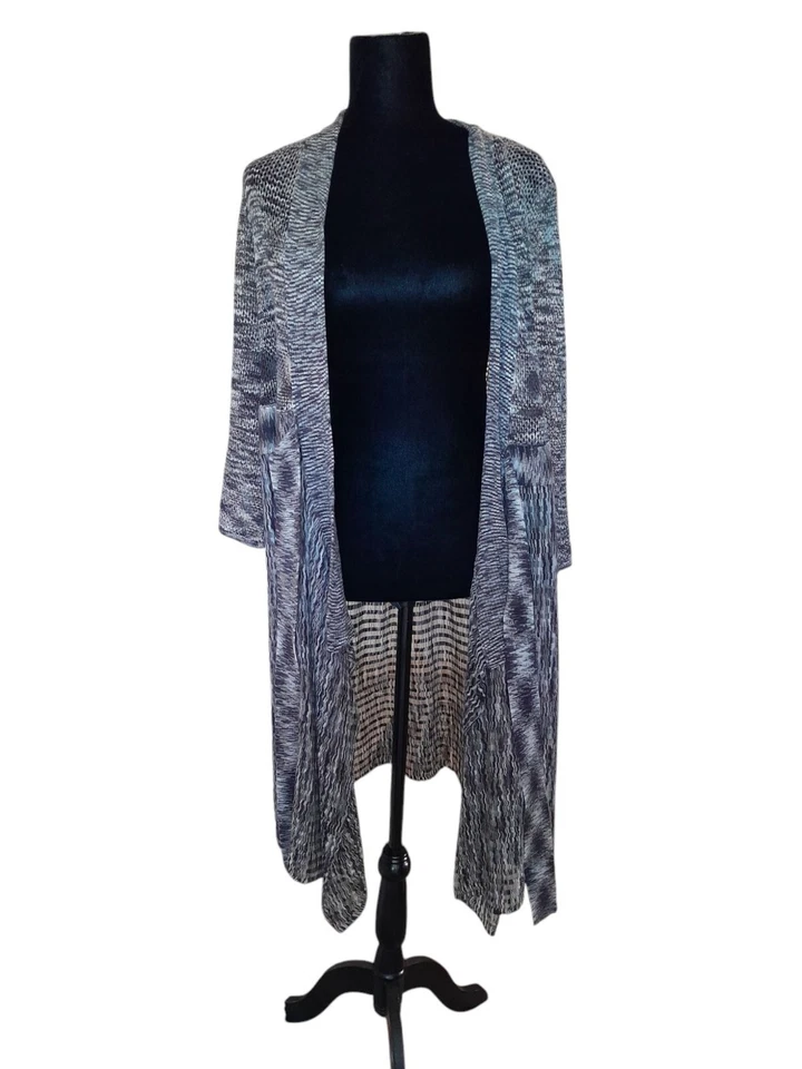 Cárdigan largo informal cómodo ligero tejido abierto para mujer talla XL Foto 3 de 4