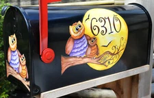 Mailbox Magnet (Partial Cover) Owls Full Moon Customized Halloween