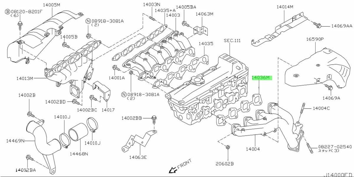NISSAN Genuine 14036VC300 GASKET-EXHAUST MANIFOLD,A 14036-VC300 | eBay
