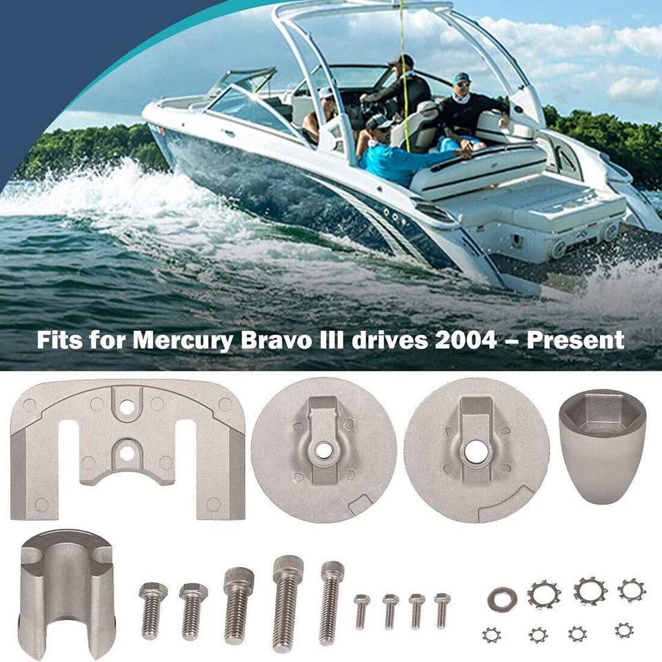 for Mercruiser Bravo 3 III 2004-Present Aluminum Anode Kit Salt Brackish Fresh - Image 2 of 4