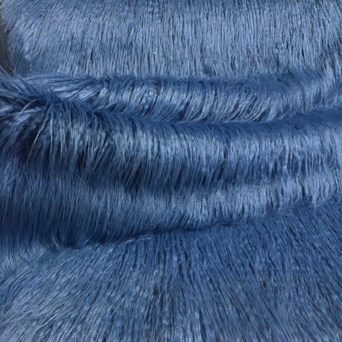 Vellón Pelo Largo Piel Artificial Zottel Piel Tela Azul Decoración Alfombra Ropa - Imagen 3 de 5