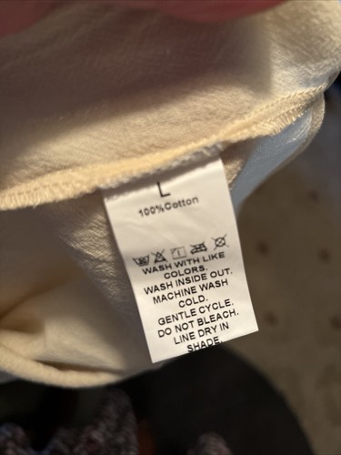 Cream Pure Cotton Short Sleeve Relaxed Oversized Ladies Blouse Top Size L NEW - Picture 9 of 9