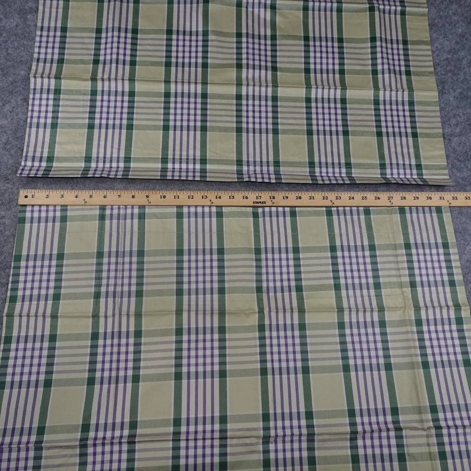 Ralph Lauren Pillow Shams Set of 2 24 x 32 Queen Green Purple Plaid Cotton F - Image 3 of 4