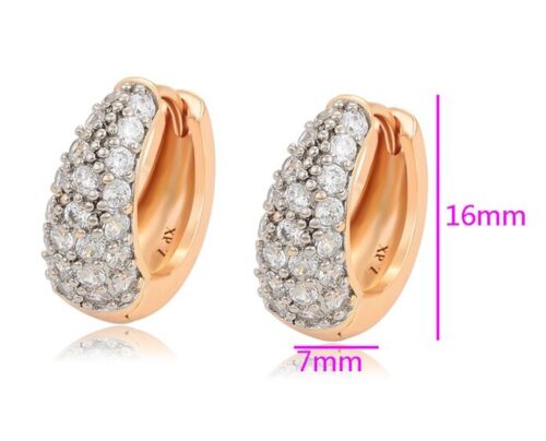 Luxus Ohrringe Creolen Zirkonia 750er Gold 18K vergoldet Gelbgold Damen 16mm - Bild 3 von 5