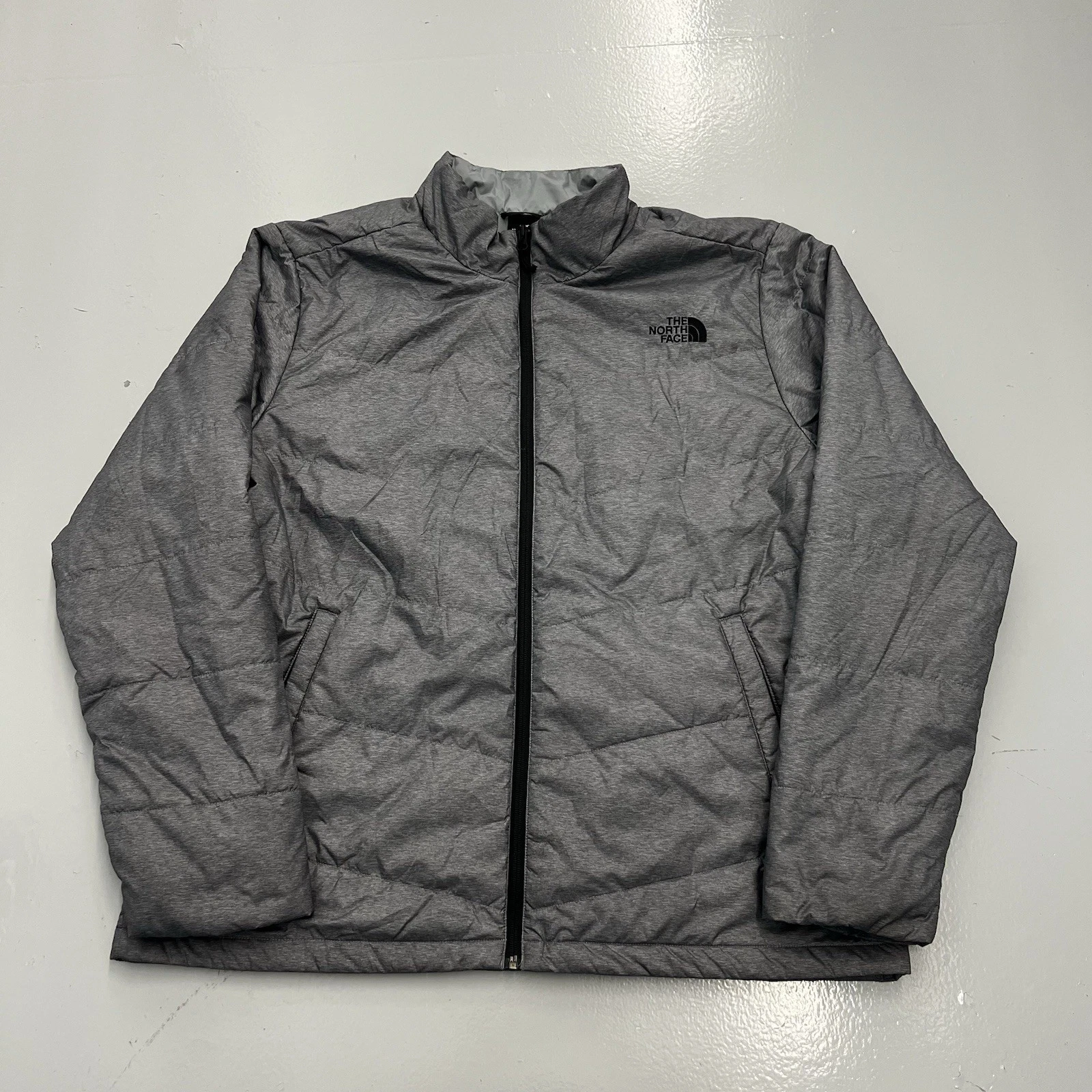 The North Face Jacket Mens Size XL Gray Full Zip Junction Insulated Lightweight
