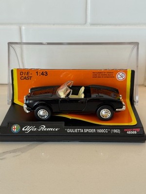 Alfa Romeo Giulietta Spider 1962 1:43 New-Ray Black Diecast w/ Case