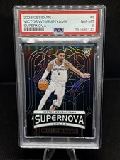 2023-24 Panini Obsidian Victor Wembanyama SUPERNOVA #5 ROOKIE Card /99 RC PSA 8. rookie card picture