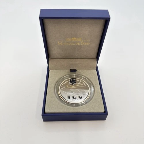 2010 France 10 Euro 22.2g .900 Silver Proof Coin TGV Monnaie de Paris OGP COA