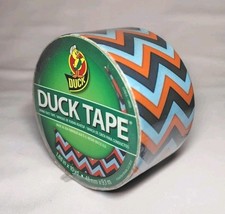 Duck Brand SEE DETAILS Printed Duct Tape Blue Orange Navy Chevron 1.88  X 10 Yd
