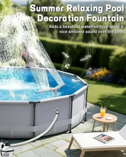 CLEARANCE!! Swimming Pool Waterfall Fountain Spray - 2 Fountain Heads WHITE