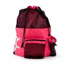 TYR Big Mesh Mummy Backpack 40L - Pink/Black Swim Gear Bag, Mesh Vented, Large