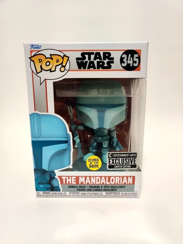 Funko Pop! Star Wars The Mandalorian (Holographic) Glow in the Dark EE Exclusive