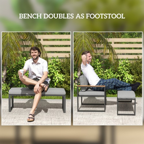 Outsunny 9 Seater Outdoor Corner Sofa Set with Wide and Deep Seats Natural - Picture 5 of 11
