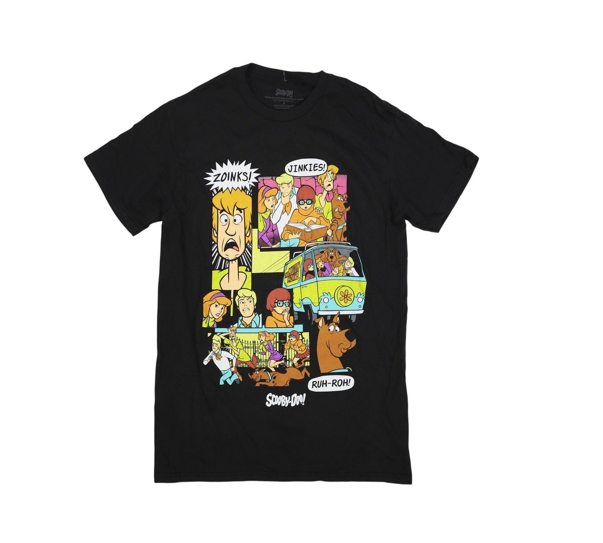 Scooby-Doo Shirt Mens Small Black Mystery Machine Gang Graphic Tee 