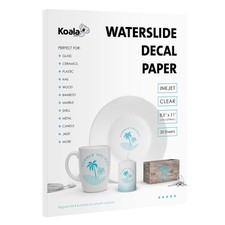 Koala Waterslide Decal Paper Inkjet Clear 20 Sheets 8.5x11 Inch