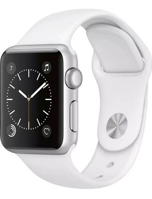 Apple Watch series 1 38mm Case Silver Aluminum Sport Band White