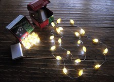 2 x KONSTSMIDE LICHTERKETTE GOLD METALLGEFLECHT WARMWEIß JE 20 LED 2,2 m BATTER.