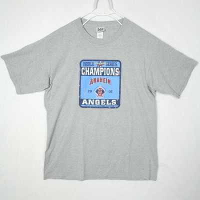 Vintage Y2K Lee Sport Anaheim Angels 2002 World Series Champions T-Shirt Large