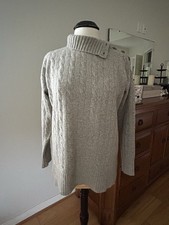 POLO RALPH LAUREN WOMAN'S XS WOOL CASHMERE TAUPE CABLE SWEATER BEAUTIFUL