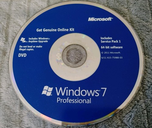 Microsoft Windows 7 Professional 64 Bit DVD - Picture 2 of 2
