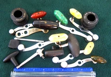 Lot of 7 Penn Trolling Reel handles with Wobble/Patina & 6 Others for PARTS ONLY