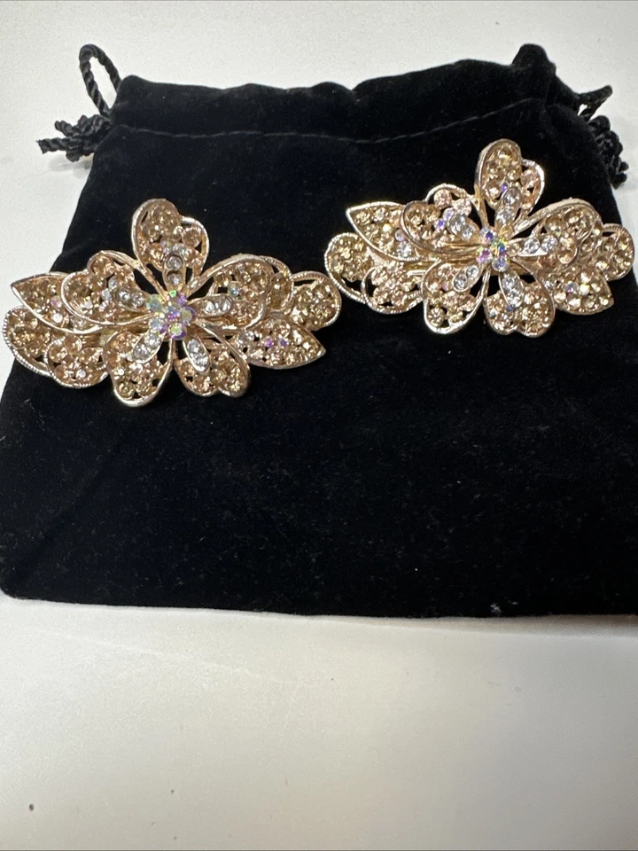 Rose Gold Crystal Barrette Set - Image 4 of 4