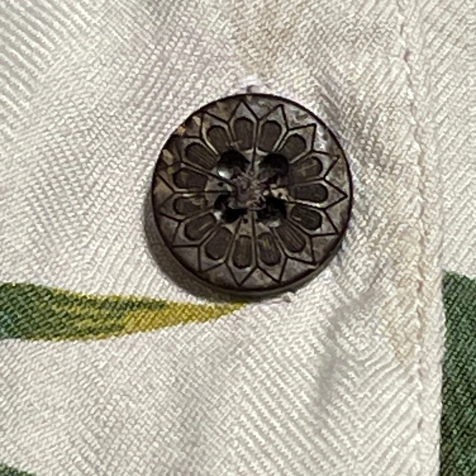 Caribbean Joe Let Go 热带花卉纽扣衬衫女式 L 码丝绸人造丝 — 第 4/4 张图片