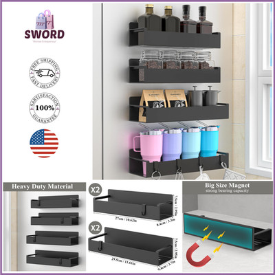4 Pack Magnetic Spice Rack Organizer for Refrigerator and Oven,Fridge,Kitchen