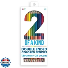 Ooly Double-Ended Colored Pencils, Set of 12 with 24 Colors, Draw