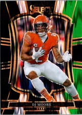 2025 Panini Select #173 DJ Moore Black and Green Prizm Shock