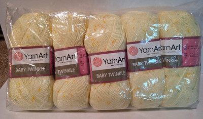 Set of 5, YarnArt Baby Twinkle Yarn Color 9048, Size 3 Acrylic, 1530 yd/ 500g