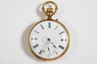 O44J01 Gold 750 18kt Pocket Watch around 1900 Josef Messner Regensburg Case