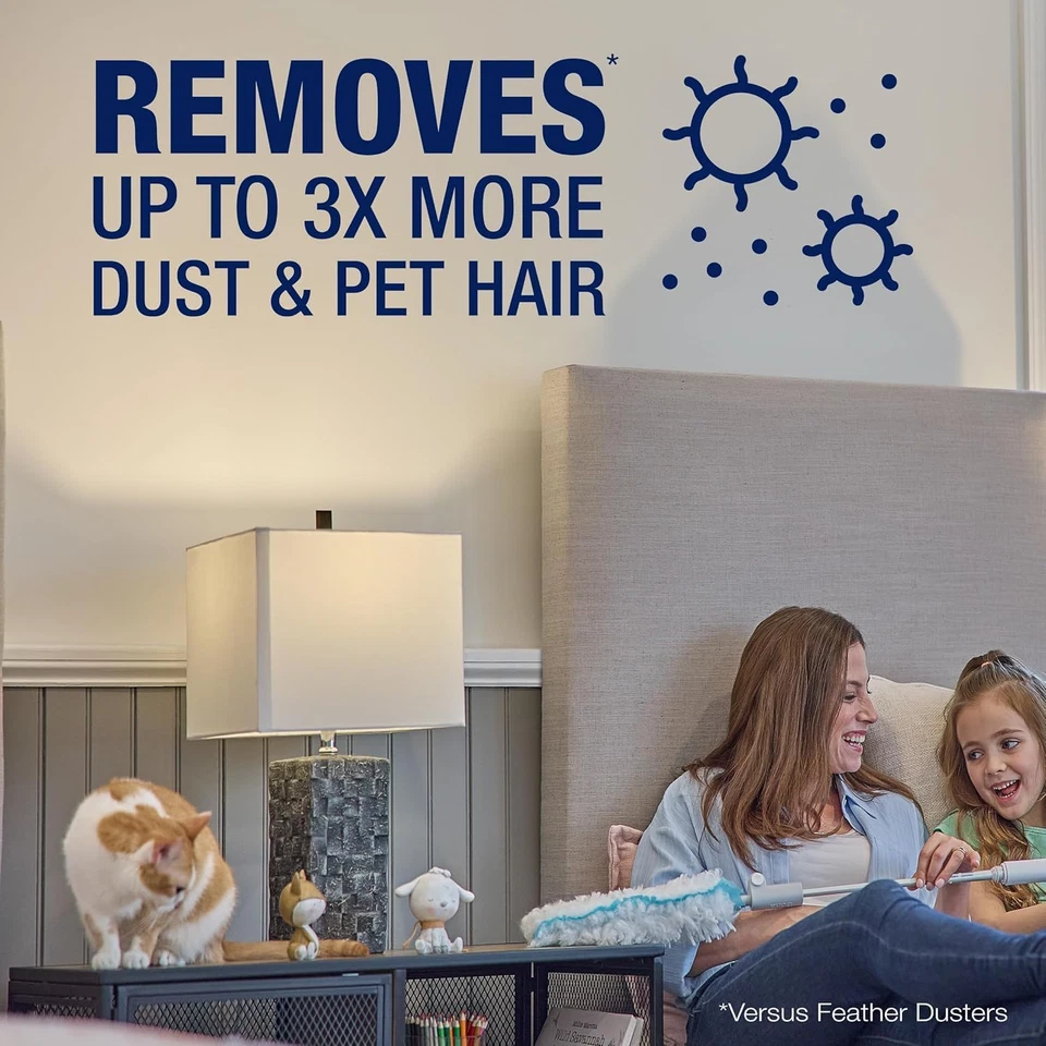 可扩展除尘套件 - 1 个手柄,3 个一次性除尘器,1 个可重复使用的除尘器,1 个 Ba — 第 2/4 张图片