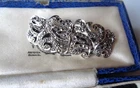 Lovely vintage quality Deco rhodium plated marcasite duet dress clips or brooch